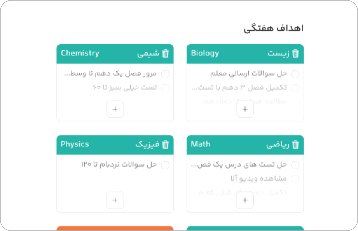 تعیین اهداف هفتگی
