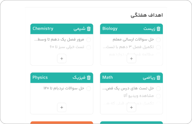 تعیین اهداف هفتگی